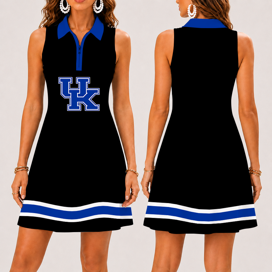 Limited Edition – New Customized NCAA Kentucky Wildcats Strappy Women’s Zip Sleeveless Polo Dress