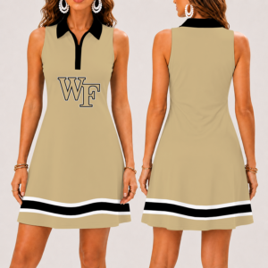 Limited Edition – Customized NCAA Wake Forest Demon Deacons Women’s Zip Sleeveless Polo Dress
