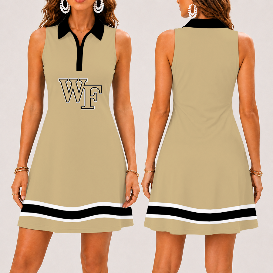 Limited Edition – Customized NCAA Wake Forest Demon Deacons Women’s Zip Sleeveless Polo Dress
