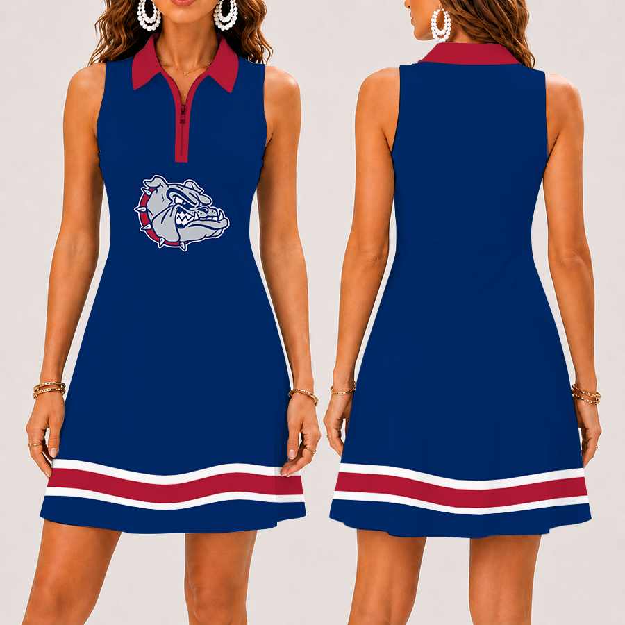 Limited Edition – New Customized NCAA Gonzaga Bulldogs Strappy Women’s Zip Sleeveless Polo Dress