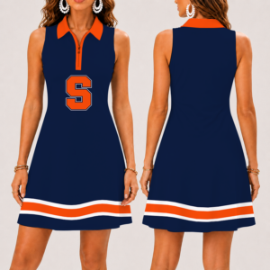 Limited Edition – Customized NCAA Syracuse Orange Women’s Zip Sleeveless Polo Dress