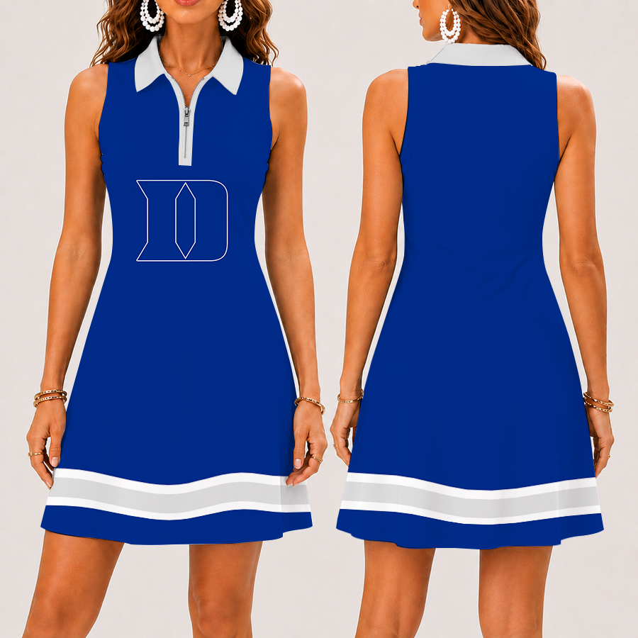 Limited Edition – New Customized NCAA Duke Blue Devils Strappy Women’s Zip Sleeveless Polo Dress