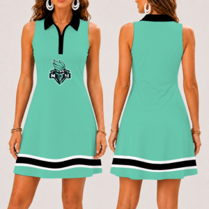 Limited Edition – Customized WNBA New York Liberty Women’s Zip Sleeveless Polo Dress