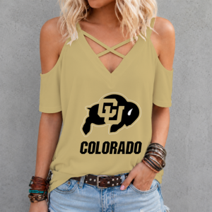 Limited Edition – Customized NCAA Colorado Buffaloes Criss Cross V-Neck Top