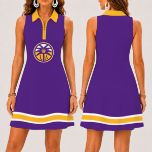 Limited Edition – Customized WNBA Los Angeles Sparks Women’s Zip Sleeveless Polo Dress