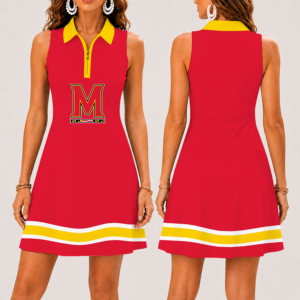 Limited Edition – Customized NCAA Maryland Terrapins Women’s Zip Sleeveless Polo Dress
