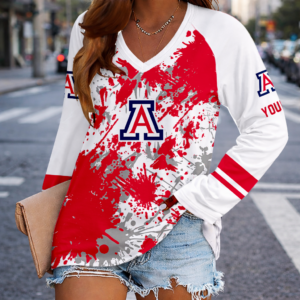 Limited Edition – New Customized NCAA Arizona Wildcats Women’s V-Neck Long Sleeved Shirt