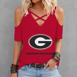 Limited Edition – Customized NCAA Georgia Bulldogs Criss Cross V-Neck Top