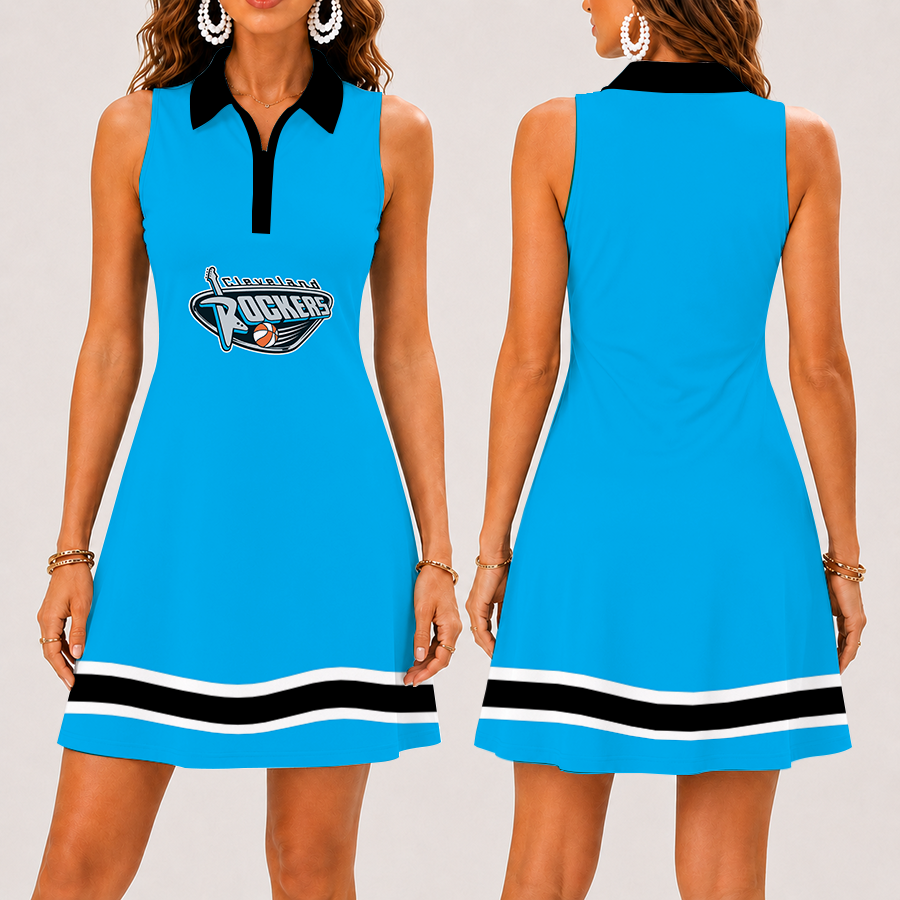 Limited Edition – Customized WNBA Cleveland Rockers Women’s Zip Sleeveless Polo Dress