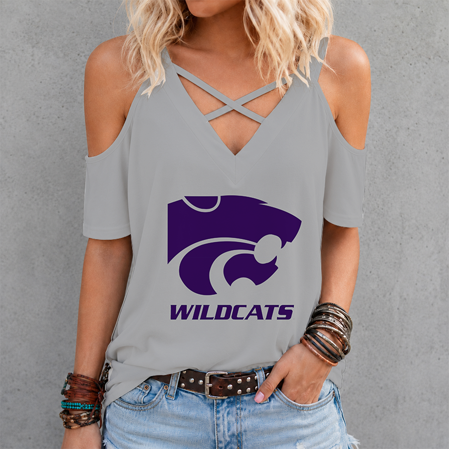 Limited Edition – Customized NCAA Kansas State Wildcats Criss Cross V-Neck Top
