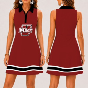 Limited Edition – Customized NCAA Umass Minutewomen Women’s Zip Sleeveless Polo Dress