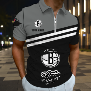 Limited Edition – Customized NBA Brooklyn Nets Zip Polo Shirt