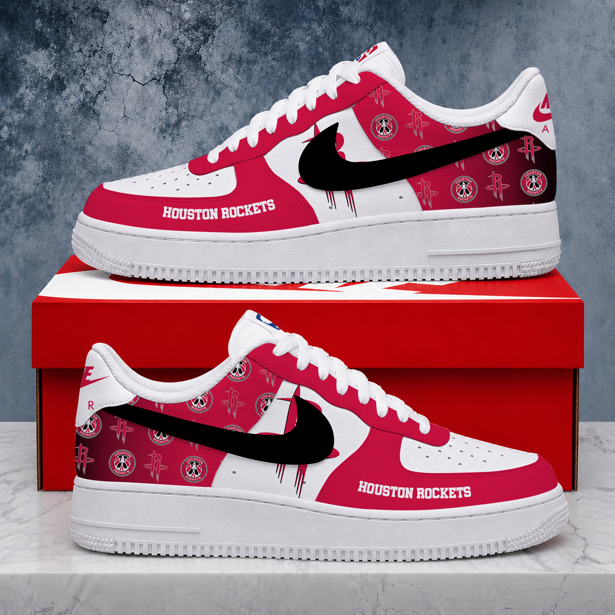 Limited Edition- Customized NBA Houston Rockets Air Force 1 Sneakers