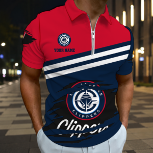 Limited Edition – Customized NBA Los Angeles Clippers Zip Polo Shirt