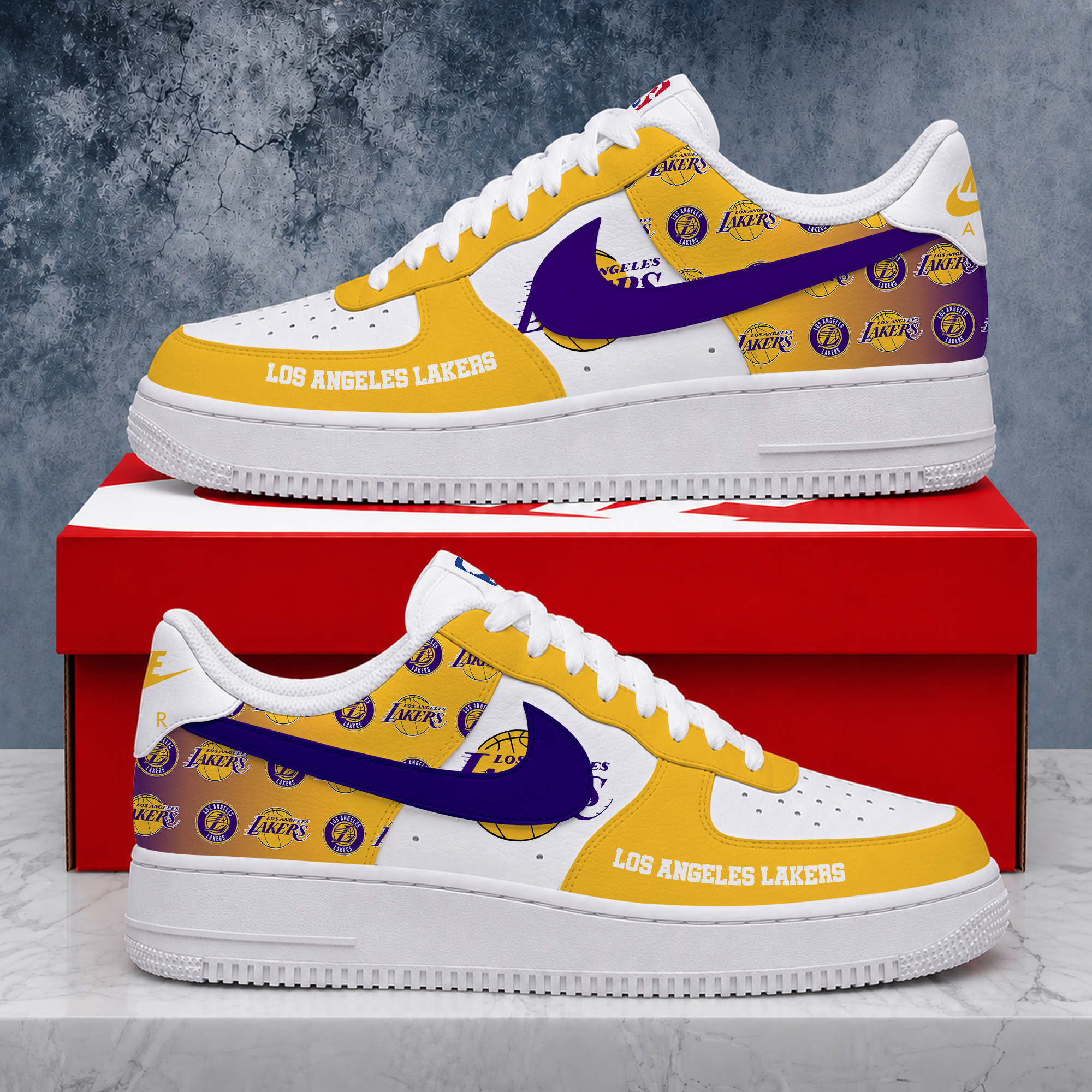 Limited Edition- Customized NBA Los Angeles Lakers Air Force 1 Sneakers