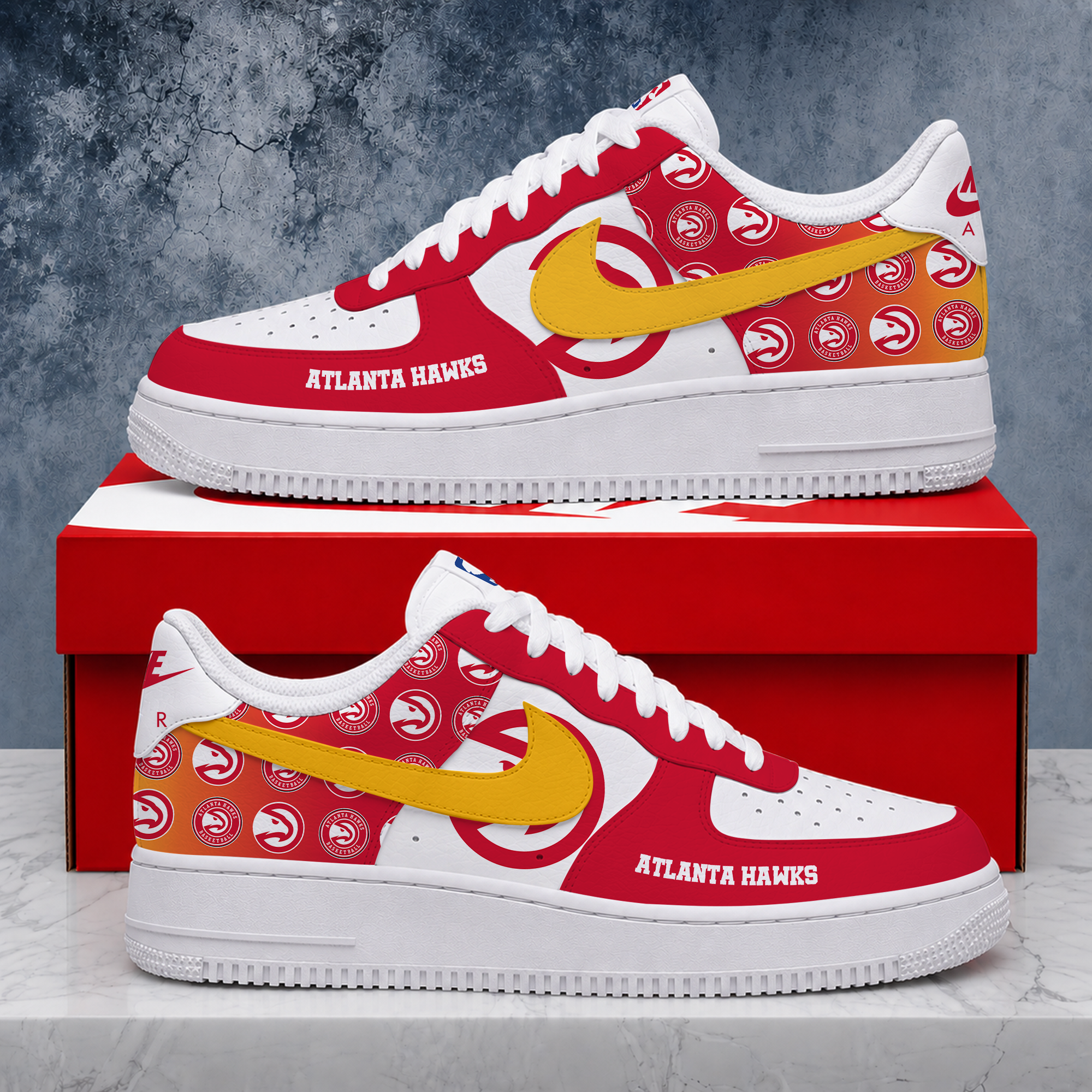 Limited Edition- Customized NBA Atlanta Hawks Air Force 1 Sneakers