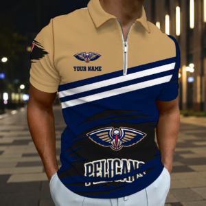 Limited Edition – Customized NBA New Orleans Pelicans Zip Polo Shirt