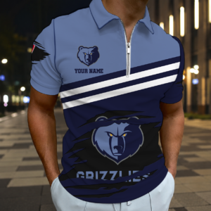 Limited Edition – Customized NBA Memphis Grizzlies Zip Polo Shirt
