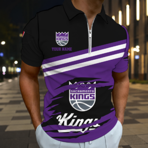 Limited Edition – Customized NBA Sacramento Kings Zip Polo Shirt
