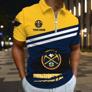 Limited Edition – Customized NBA Denver Nuggets Zip Polo Shirt