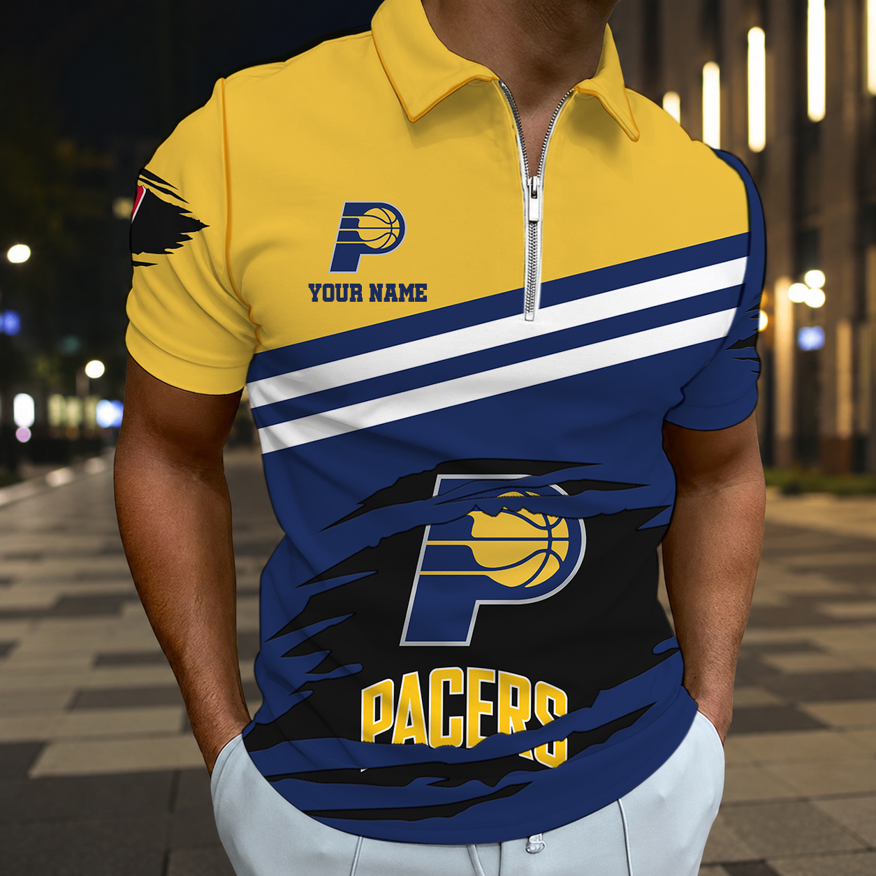 Limited Edition – Customized NBA Indiana Pacers Zip Polo Shirt