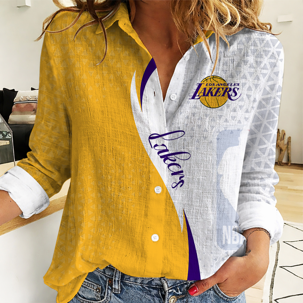 Limited Edition – Customized NBA Los Angeles Lakers Women Casual Shirt For Fan