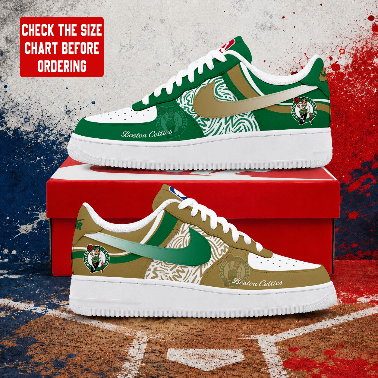 Limited Edition – Customized NBA Boston Celtics Air Force 1 Sneakers