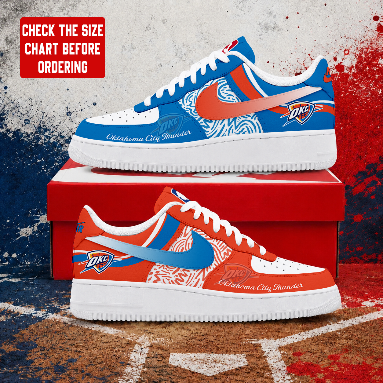 Limited Edition – Customized NBA Oklahoma City Thunder Air Force 1 Sneakers