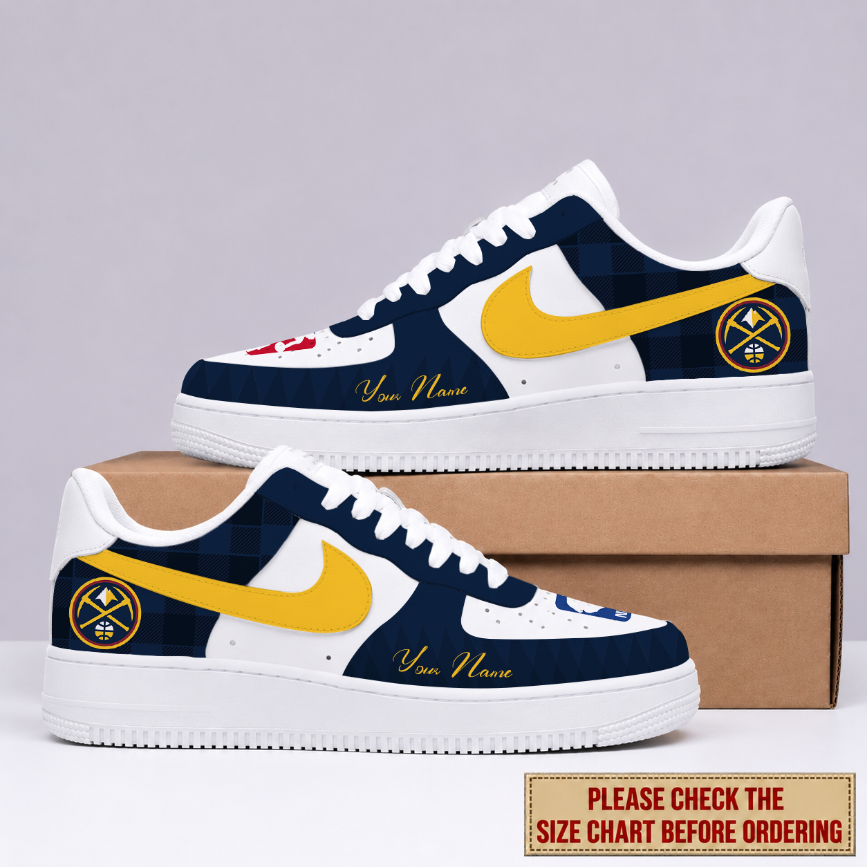 Limited Edition – Customized NBA Denver Nuggets Air Force 1 Sneakers