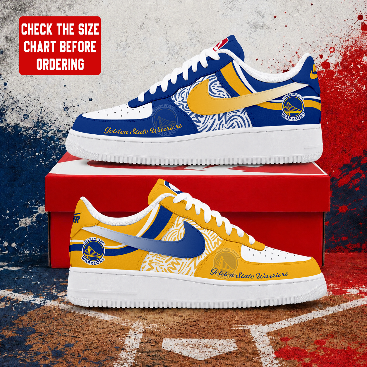 Limited Edition – Customized NBA Golden State Warriors Air Force 1 Sneakers