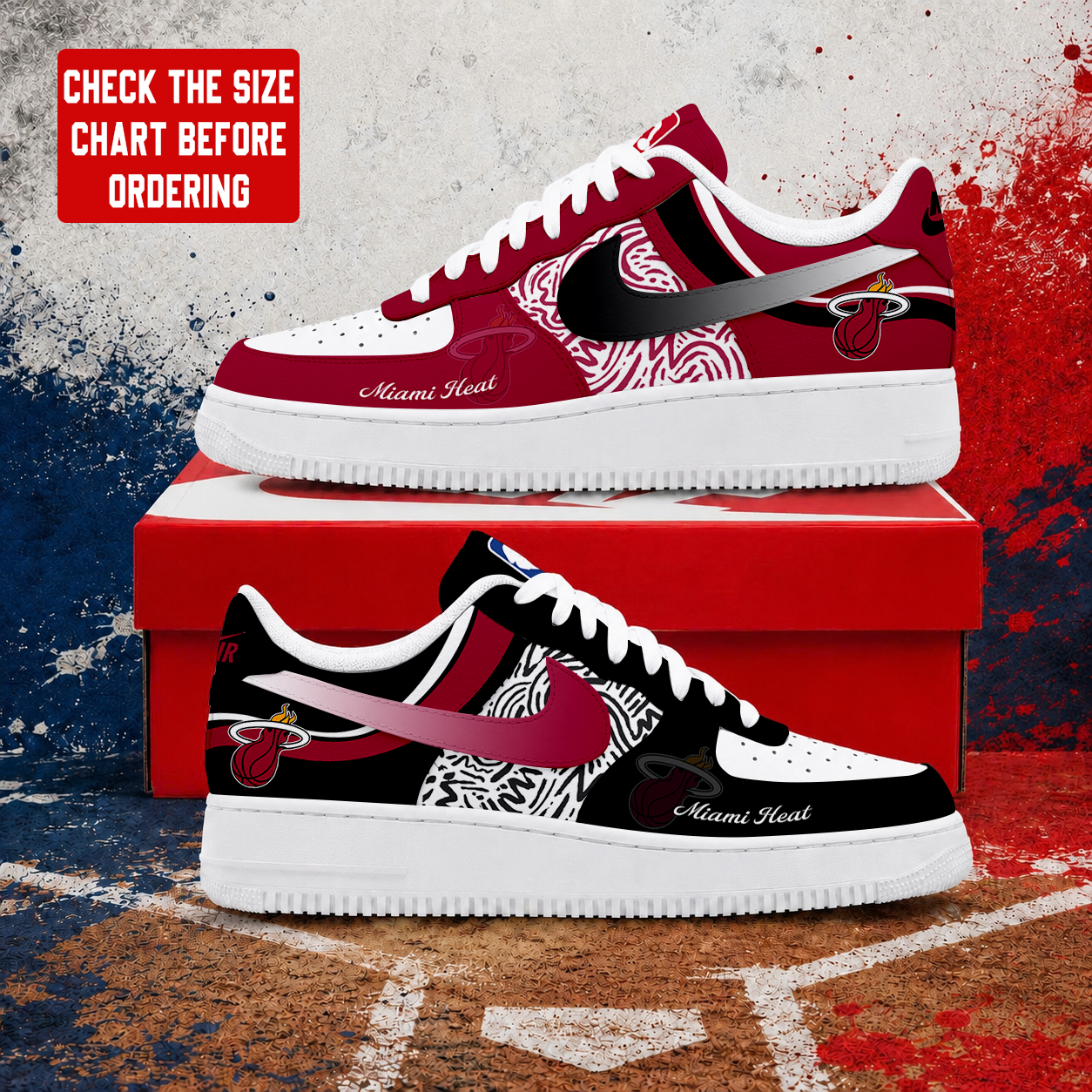 Limited Edition – Customized NBA Miami Heat Air Force 1 Sneakers