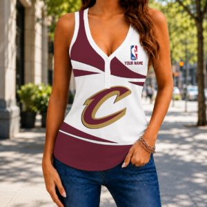Limited Edition – Customized NBA Cleveland Cavaliers Women’s V-Neck Tank Top