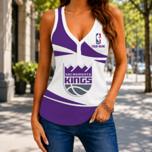 Limited Edition – Customized NBA Sacramento Kings Women’s V-Neck Tank Top