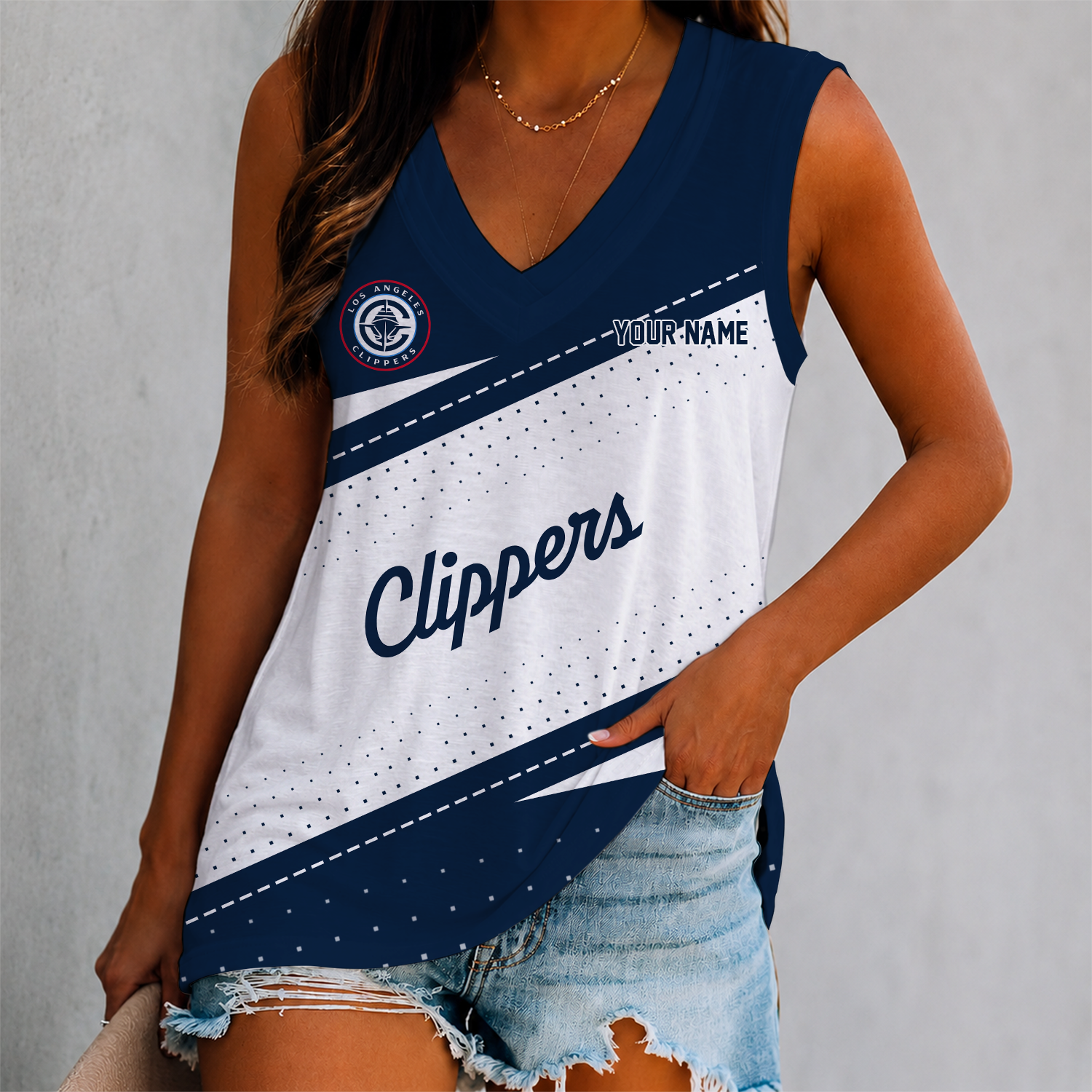 Limited Edition – Customized NBA Los Angeles Clippers Women’s V-Neck Tank Top