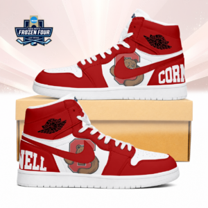 Limited Edition – Customized Ncaa Cornell Big Red Air Jordan 1 Sneakers