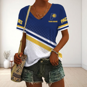 Limited Edition – Customized NBA Indiana Pacers V-Neck Female Shirt