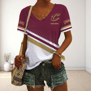 Limited Edition – Customized NBA Cleveland Cavaliers V-Neck Female Shirt