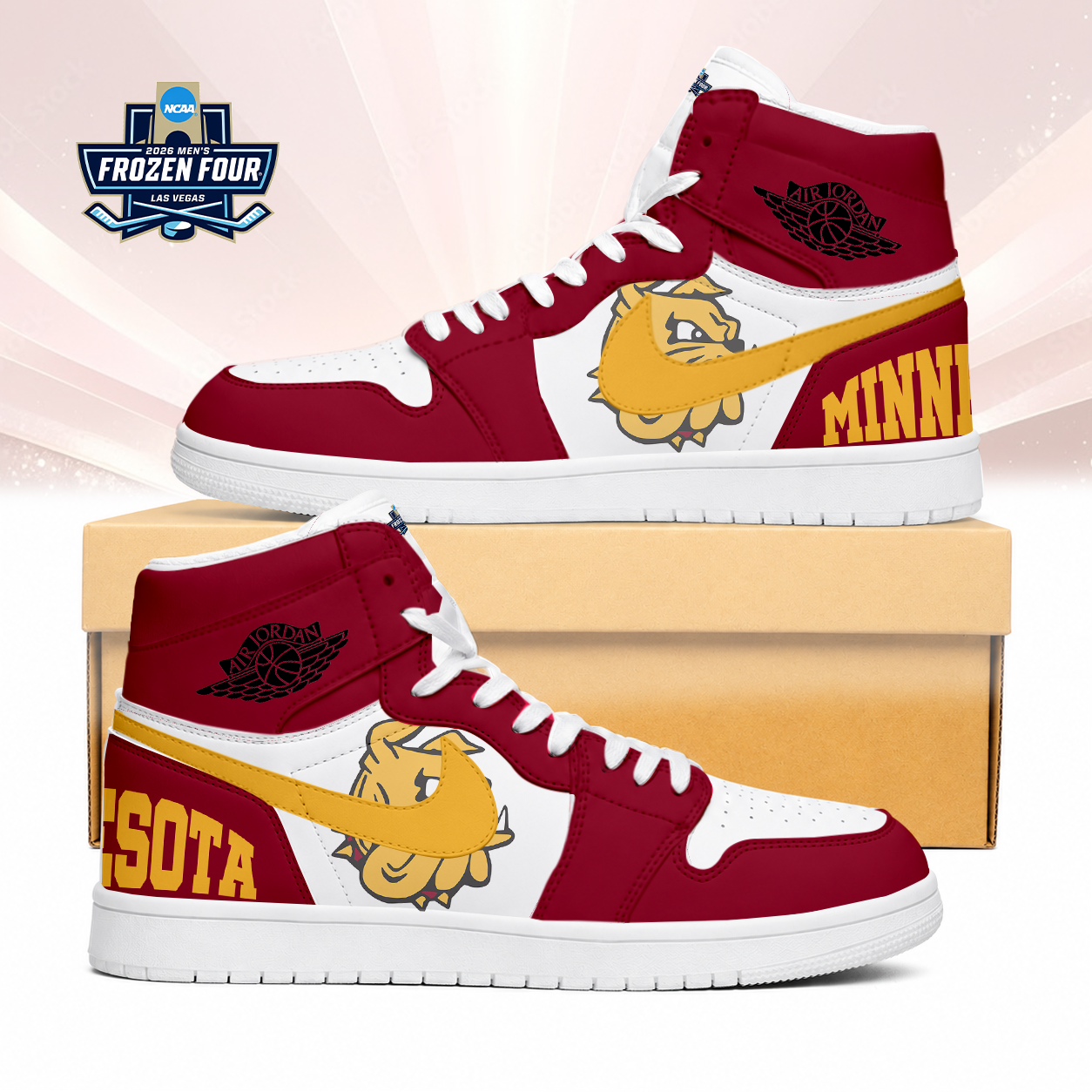 Limited Edition – Customized Ncaa Minnesota Duluth Bulldogs Air Jordan 1 Sneakers