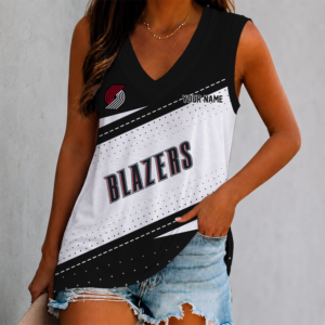 Limited Edition – Customized NBA Portland Trail Blazers Women’s V-Neck Tank Top