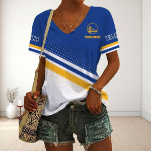 Limited Edition – Customized NBA Golden State Warriors V-Neck Female Shirt