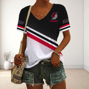 Limited Edition – Customized NBA Portland Trail Blazers V-Neck Female Shirt