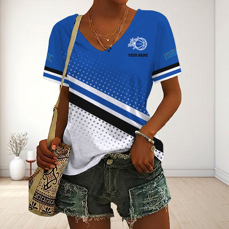 Limited Edition – Customized NBA Orlando Magic V-Neck Female Shirt