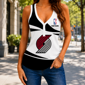 Limited Edition – Customized NBA Portland Trail Blazers Women’s V-Neck Tank Top