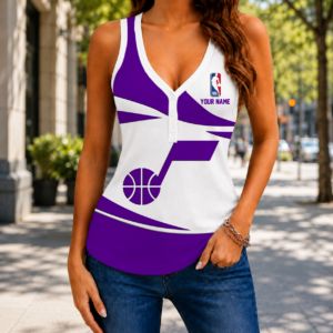 Limited Edition – Customized NBA Utah Jazz Women’s V-Neck Tank Top