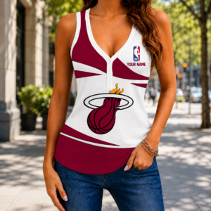 Limited Edition – Customized NBA Miami Heat Women’s V-Neck Tank Top