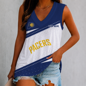 Limited Edition – Customized NBA Indiana Pacers Women’s V-Neck Tank Top