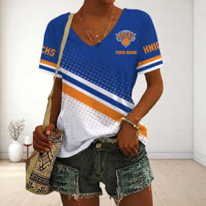 Limited Edition – Customized NBA New York Knicks V-Neck Female Shirt