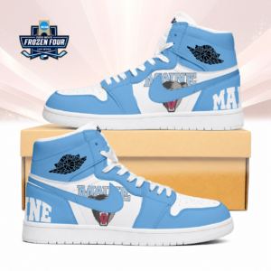 Limited Edition – Customized Ncaa Maine Black Bears Air Jordan 1 Sneakers