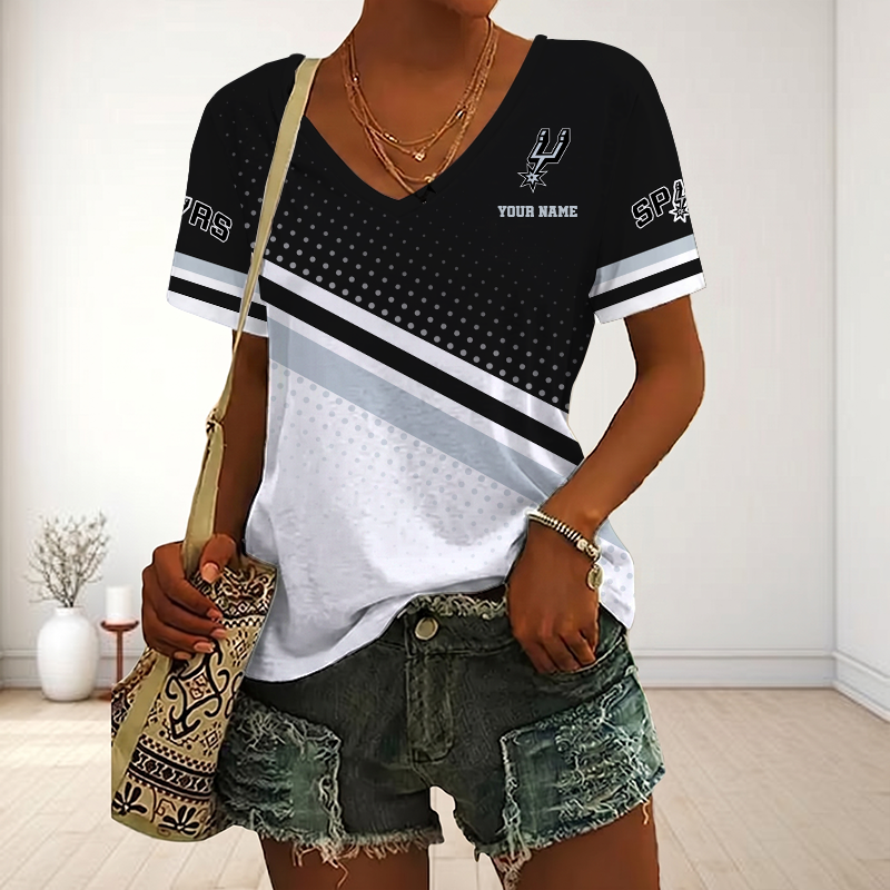 Limited Edition – Customized NBA San Antonio Spurs V-Neck Female Shirt