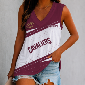 Limited Edition – Customized NBA Cleveland Cavaliers Women’s V-Neck Tank Top